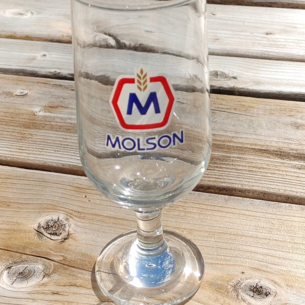 Rare Molson Canadian Pedestal Glass Vintage